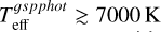 $\[T_{\mathrm{eff}}^{{gspphot }} \gtrsim 7000 \mathrm{~K}\]$
