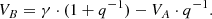 $$ \begin{aligned} V_B = \gamma \cdot (1+q^{-1})-V_A\cdot q^{-1}. \end{aligned} $$