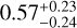 $\[0.57_{-0.24}^{+0.23}\]$