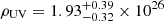 $ \rho_{\mathrm{UV}}=1.93_{-0.32}^{+0.39}\times10^{26} $