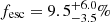 $ f_{\mathrm{esc}} = 9.5_{-3.5}^{+6.0}\% $