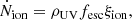 $$ \begin{aligned} \dot{N}_{\rm ion} = \rho _{\rm UV} f_{\rm esc} \xi _{\rm ion}, \end{aligned} $$
