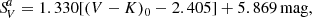 $$ \begin{aligned} {S\!}_V^a = 1.330 [(V-K)_0 - 2.405] + 5.869\,\mathrm{mag}, \end{aligned} $$