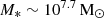 $ M_* \sim 10^{7.7}\,\mathrm{M}_{\odot} $