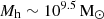 $ M_{\mathrm{h}} \sim 10^{9.5}\,\mathrm{M}_{\odot} $