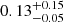 $ 0.13^{+0.15}_{-0.05} $