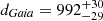 $ d_{\mathit{Gaia}}=992^{+30}_{-29} $
