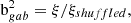 $$ \begin{aligned} \mathrm b^2_{gab} = \xi /\xi _{shuffled}, \end{aligned} $$