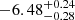 $ -6.48^{+0.24}_{-0.28} $