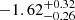 $ -1.62^{+0.32}_{-0.26} $