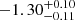 $ -1.30^{+0.10}_{-0.11} $