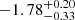 $ -1.78^{+0.20}_{-0.33} $