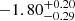 $ -1.80^{+0.20}_{-0.29} $