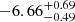 $ -6.66^{+0.69}_{-0.49} $