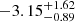 $ -3.15^{+1.62}_{-0.89} $