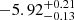 $ -5.92^{+0.21}_{-0.13} $