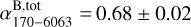 $\[\alpha_{170-6063}^{\text {B,tot }}=0.68 \pm 0.02\]$