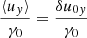 $$ \begin{aligned} \frac{\langle u_y\rangle }{\gamma _0}&= \frac{\delta u_{0y}}{\gamma _0} \end{aligned} $$