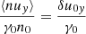 $$ \begin{aligned} \frac{\langle nu_y\rangle }{\gamma _0n_0}&= \frac{\delta u_{0y}}{\gamma _0}\end{aligned} $$