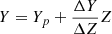 $ Y = Y_p+\frac{\Delta Y}{\Delta Z} Z $