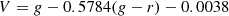$$ \begin{aligned} V = g - 0.5784(g-r) -0.0038 \end{aligned} $$