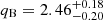 $ q_{\mathrm{B}} = 2.46_{-0.20}^{+0.18} $