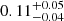 $ 0.11_{-0.04}^{+0.05} $