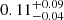 $ 0.11_{-0.04}^{+0.09} $