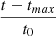 $ \frac{t-t_{max}}{t_0} $