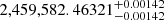 $ 2,459,582.46321^{+0.00142}_{-0.00142} $