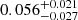 $ 0.056^{+0.021}_{-0.027} $