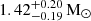 $ 1.42^{+0.20}_{-0.19}\,\mathrm{M}_{\odot} $