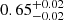 $ \rm 0.65^{+0.02}_{-0.02} $