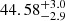 $ \rm 44.58^{+3.0}_{-2.9} $
