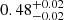 $ \rm 0.48^{+0.02}_{-0.02} $