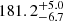 $ \rm 181.2^{+5.0}_{-6.7} $