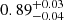 $ \rm 0.89^{+0.03}_{-0.04} $