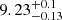$ \rm 9.23^{+0.1}_{-0.13} $