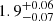 $ \rm 1.9^{+0.06}_{-0.07} $