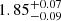 $ \rm 1.85^{+0.07}_{-0.09} $