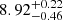 $ \rm 8.92^{+0.22}_{-0.46} $
