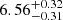 $ \rm 6.56^{+0.32}_{-0.31} $