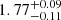 $ \rm 1.77^{+0.09}_{-0.11} $