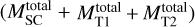 $\[\left(M_{\mathrm{SC}}^{\text {total }}+\right.\left.M_{\mathrm{T} 1}^{\text {total }}+M_{\mathrm{T} 2}^{\text {total }}\right)\]$