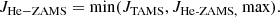 $$ \begin{aligned} J_\mathrm{He-ZAMS} = \min (J_\mathrm{TAMS} , J_\text{He-ZAMS,} \text{ max}). \end{aligned} $$