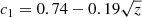 $$ \begin{aligned} c_1&= 0.74-0.19\sqrt{z} \end{aligned} $$