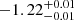 $ -1.22^{+0.01}_{-0.01} $