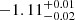 $ -1.11^{+0.01}_{-0.02} $