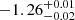 $ -1.26^{+0.01}_{-0.02} $