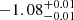 $ -1.08^{+0.01}_{-0.01} $